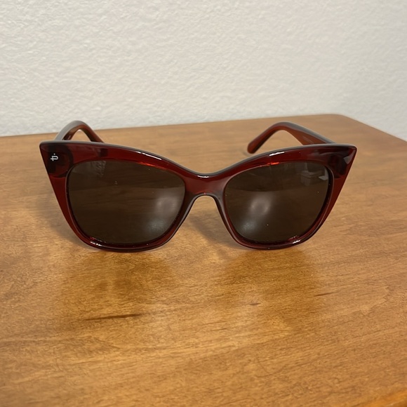 Prive Revaux x Madelaine The Mister Cherry Red Cateye Sunglasses - Picture 2 of 6